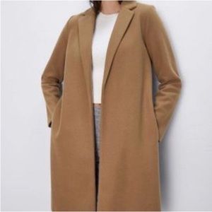 Zara Camel Open Coat